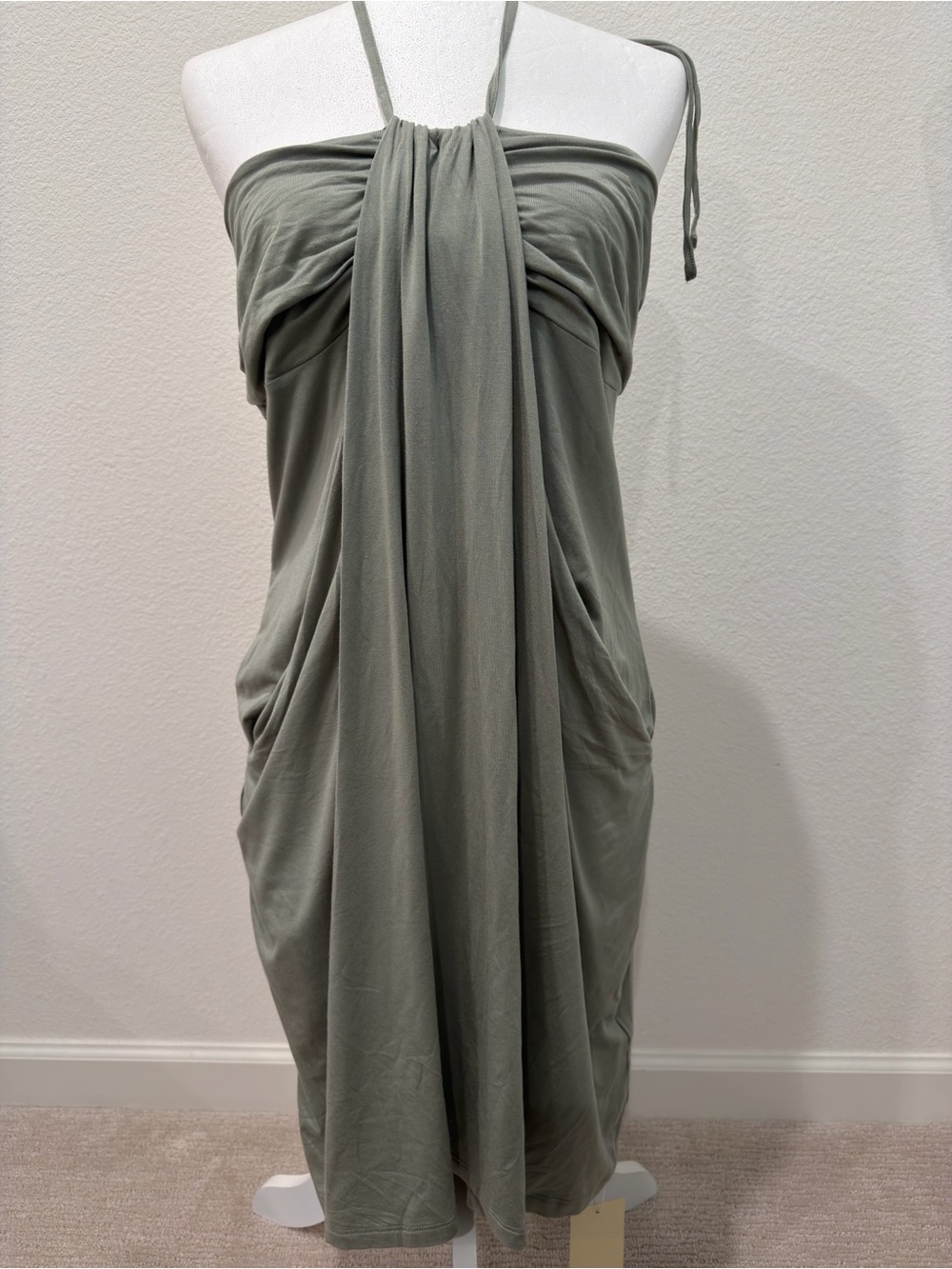 Halter Tie Back Midi Dress with Pockets  By Halara